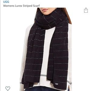 PRICE IS FIRM. UGG LUREX STRIPED WRAP/SCARF BLACK